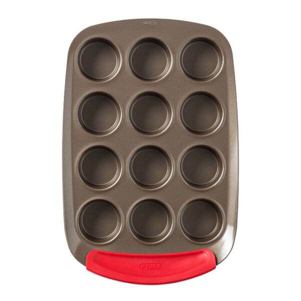 Pyrex Asimetria muffinsform for 12 muffins 25x38 cm mørk grå