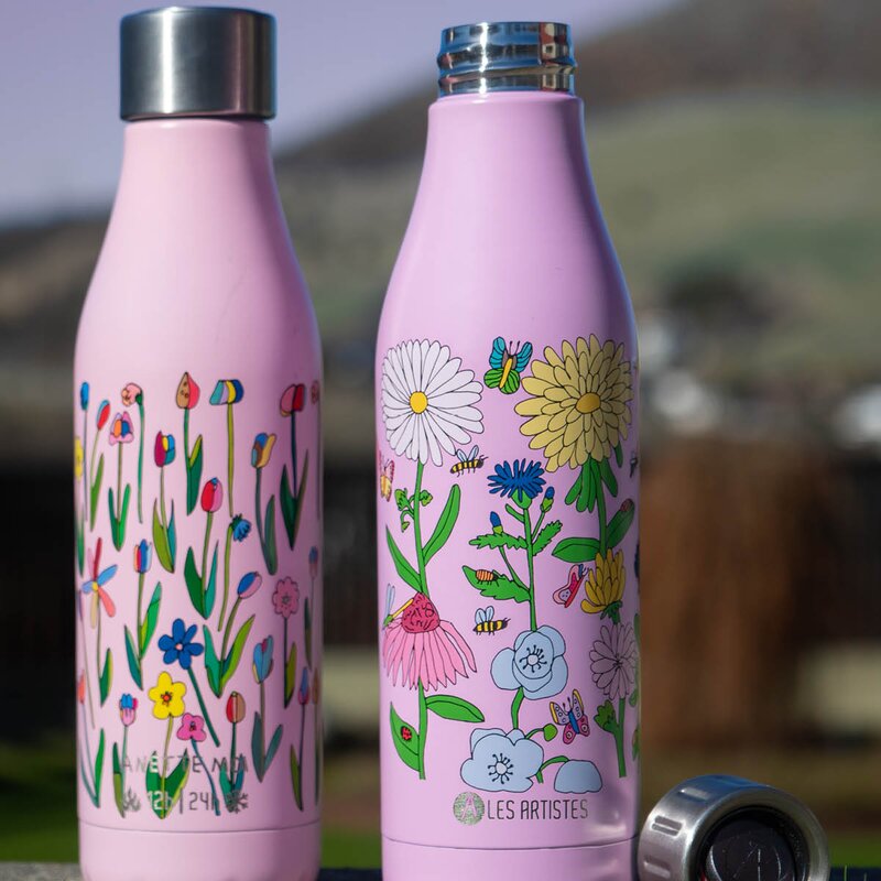Les Artistes Rosa Sløyfe termoflaske 0,5L Anette Moi store blomster rosa