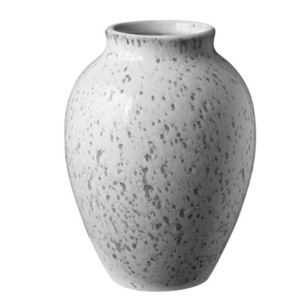 Knabstrup Keramik Vase 12,5 cm hvit/grå