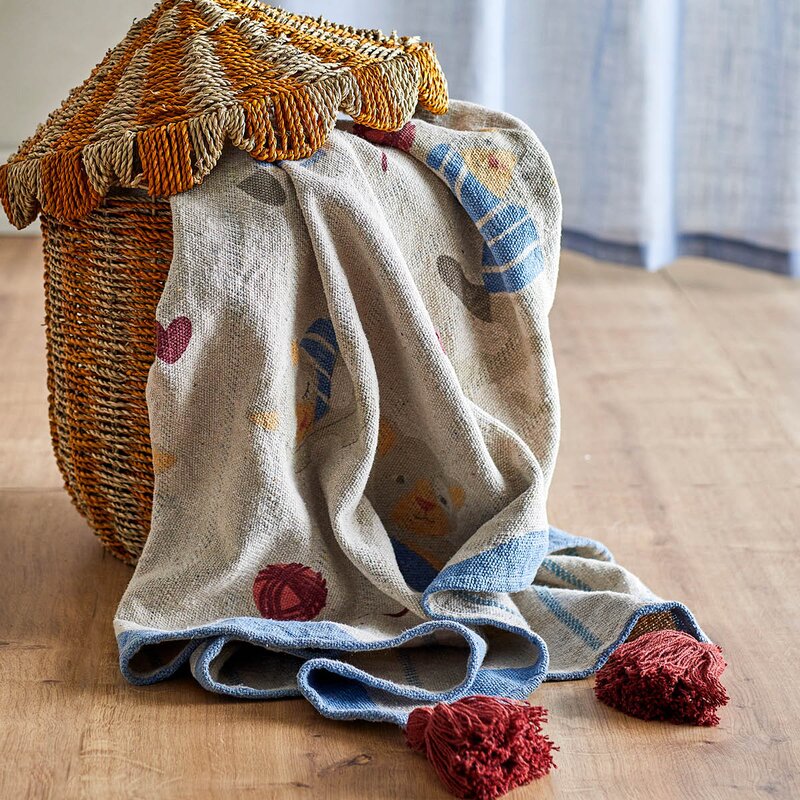 Bloomingville MINI Mille pledd 160x130 cm flerfarget