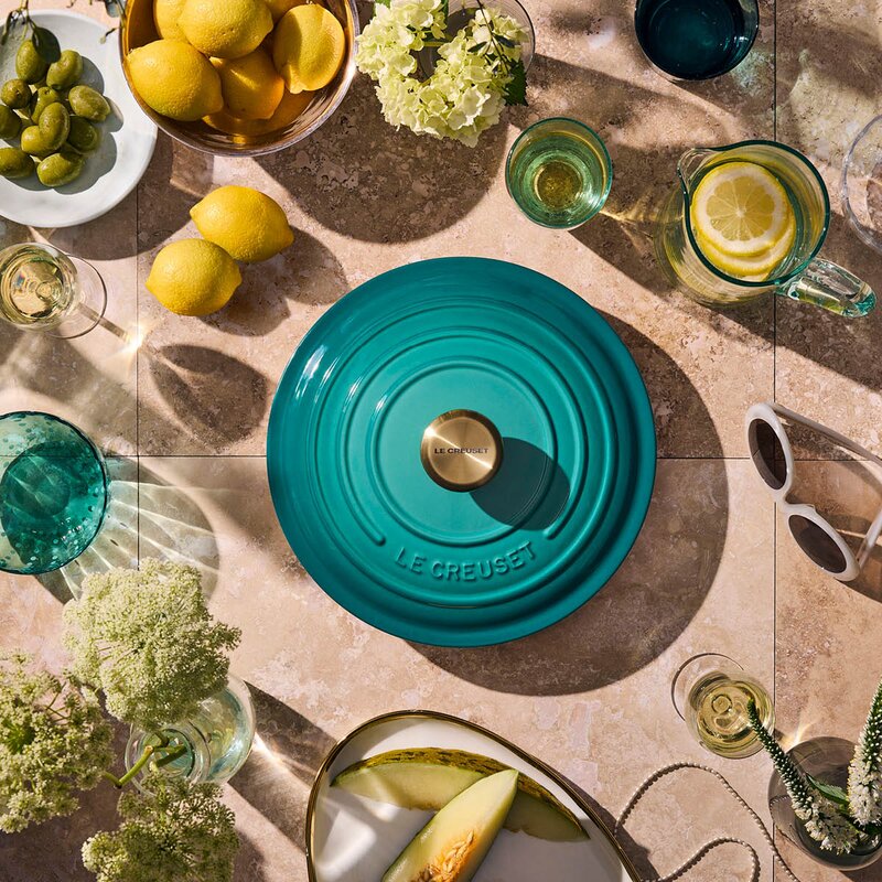 Le Creuset Signature støpejernsgryte rund 24 cm 4,2L Bleu Riviera