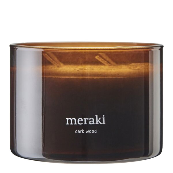 Meraki – Duftlys dark wood 7,5×10 cm brun