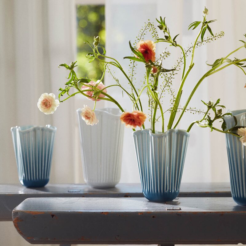 Kähler Hammershøi unfold vase 16,5 cm blå