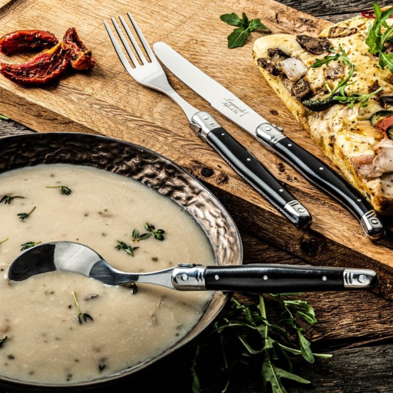 Laguiole Style de Vie Premium Line Treasure bestikksett 24 deler svart/stål