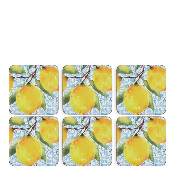 Pimpernel Amalfi glassbrikker 10,5 cm 6 stk lemons
