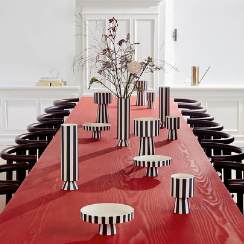 OYOY Toppu vase 31 cm hvit/svart