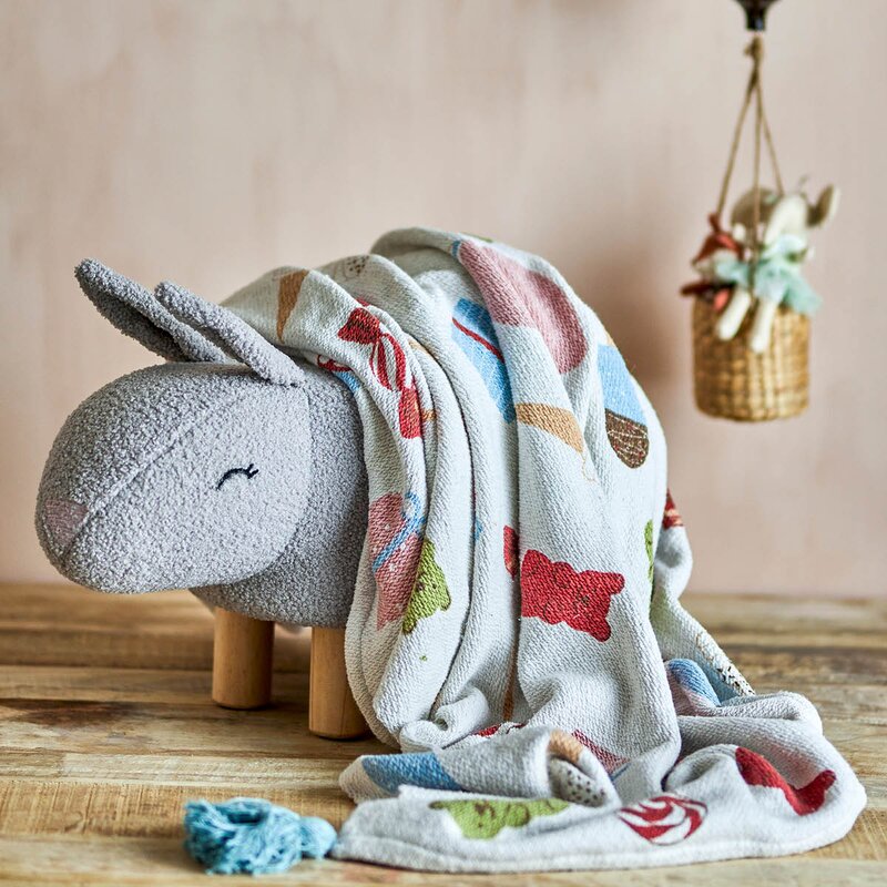Bloomingville MINI Pledd Sweets 160x130 cm natur