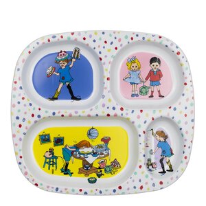 Rätt Start Pippi tallerken med 4 rom Bursdag