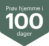 Merkelapp med teksten Prøv hjemme i 100 dager