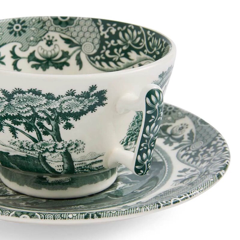 Spode Heritage Green Italian tekopp med skål 20 cl 