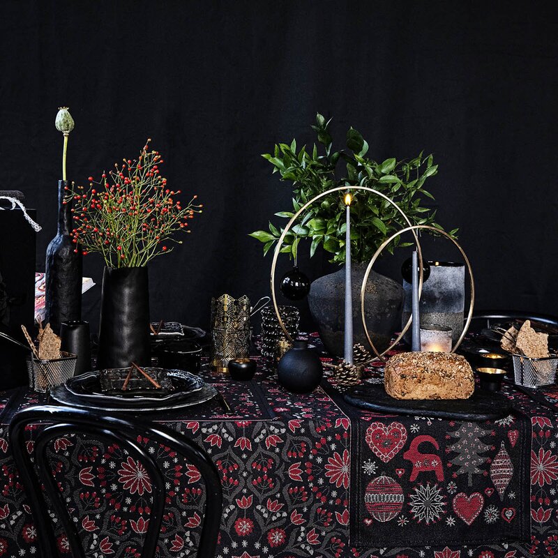 Ekelund Bettys Jul duk 145x250 cm rød