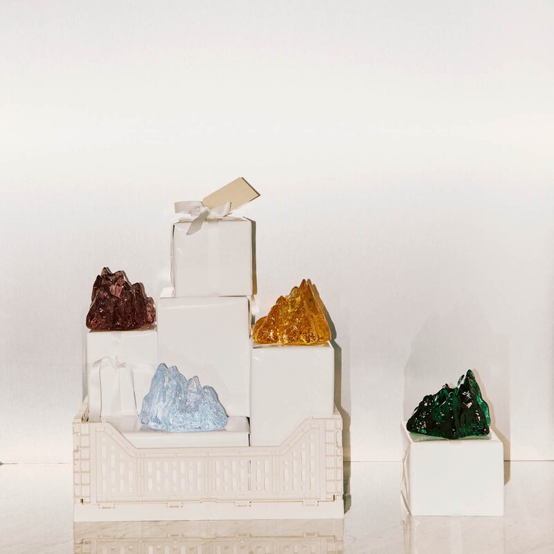 Kosta Boda The Rock lyslykt 9 cm grønn