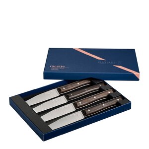 Opinel Table Bois bestikksett 4 deler Facette mørk ask