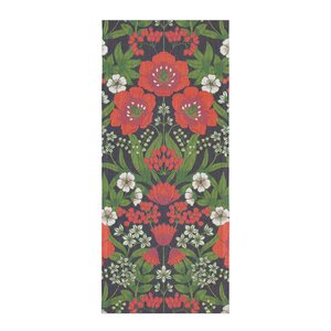 Ekelund Julblomster bordløper 35x80 cm rød