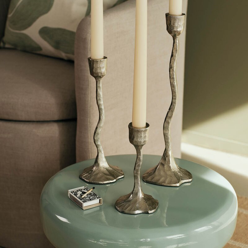 Broste Copenhagen Amy lysestake 7,5x15 cm sølv