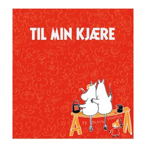 Moomin Mummi kort dobbelt 7,5x7,5 cm Til min kjære rød