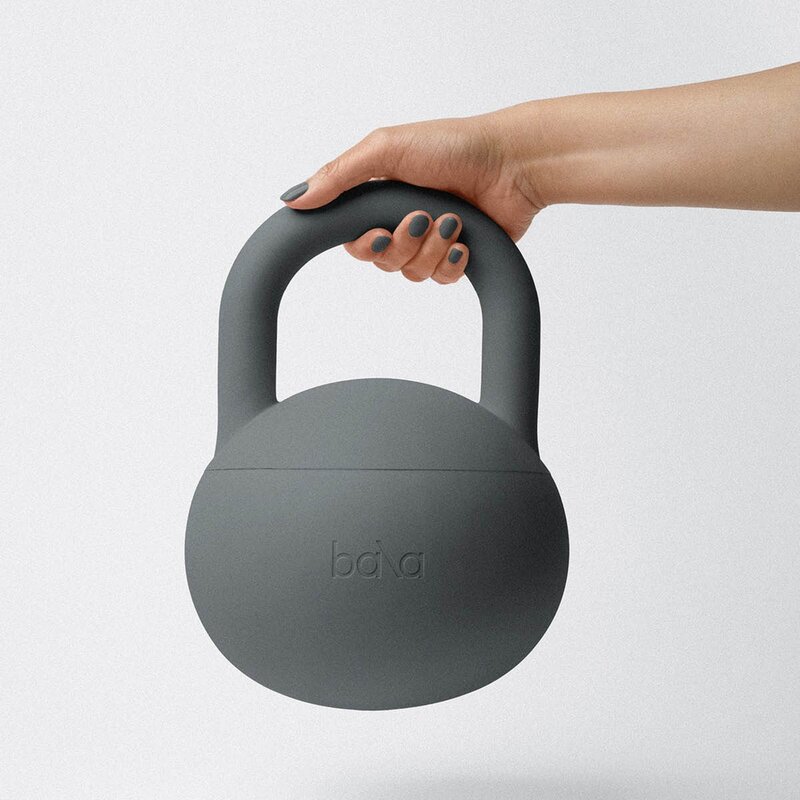 Bala Kettlebell 4,54 kg kullgrå