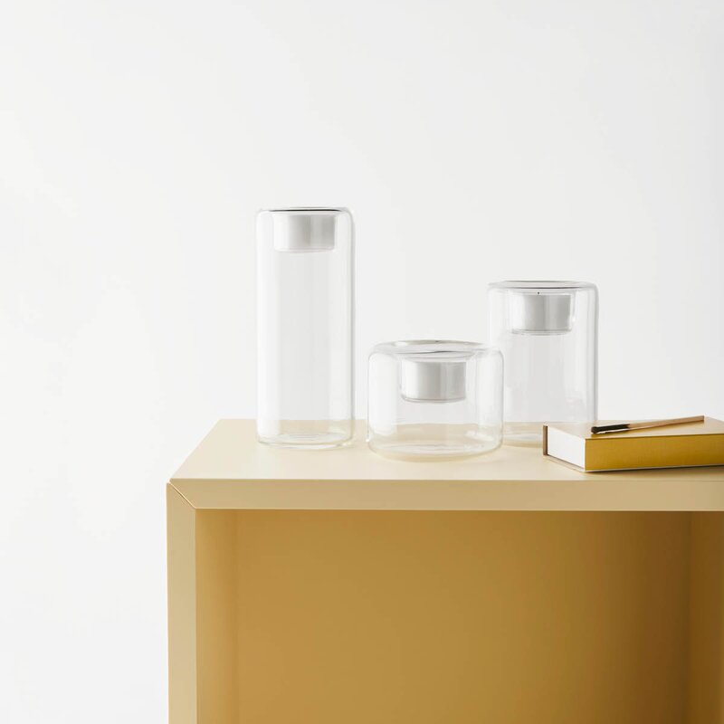 Kosta Boda Happy lyslykt 6,8/10,5/15 cm 3 stk klar