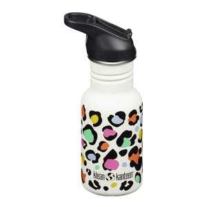 Klean Kanteen Kid Classic Narrow flaske 0,35L med sportslokk Leopard Print