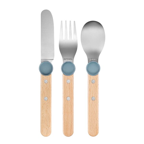Opinel - Petit Gourmet barnebestikk 3 deler regnblå