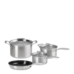 Le Creuset Essential 3-ply grytesett 4 deler inkl stekepanne stål/keramisk