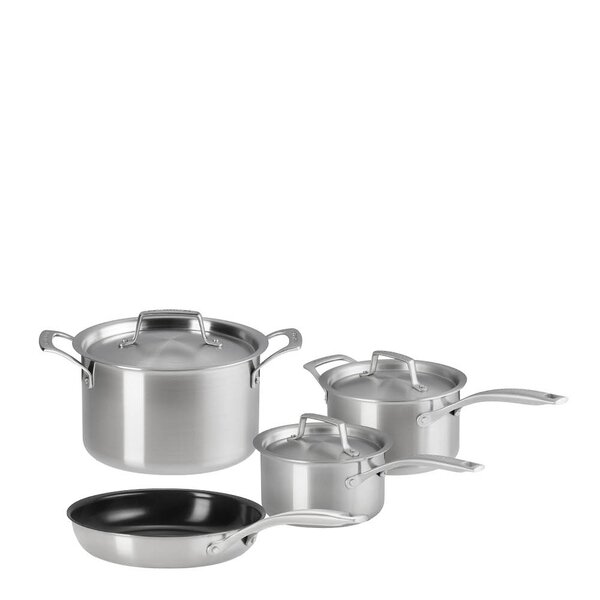 Le Creuset Essential 3-ply grytesett 4 deler inkl stekepanne stål/keramisk