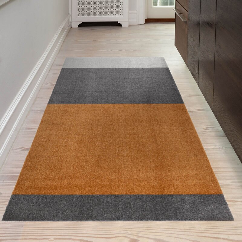 Tica Copenhagen Stripes horisontal gulvmatte 200x90 cm dijon/grey
