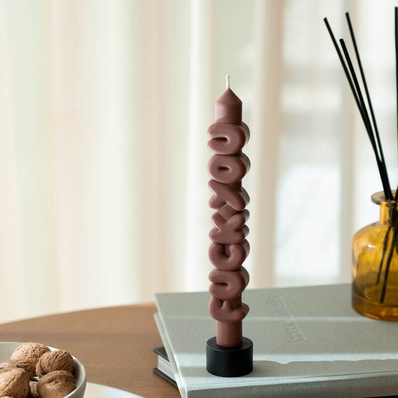 CandleHand 3D kronelys 23 cm 2 stk CONFROTATIONAL mocha/krem