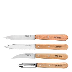 Opinel Essentials knivsett 4 deler bøk