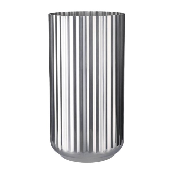 Lyngby Porcel&aelig;n - Vase 20,5 cm rustfritt st&aring;l