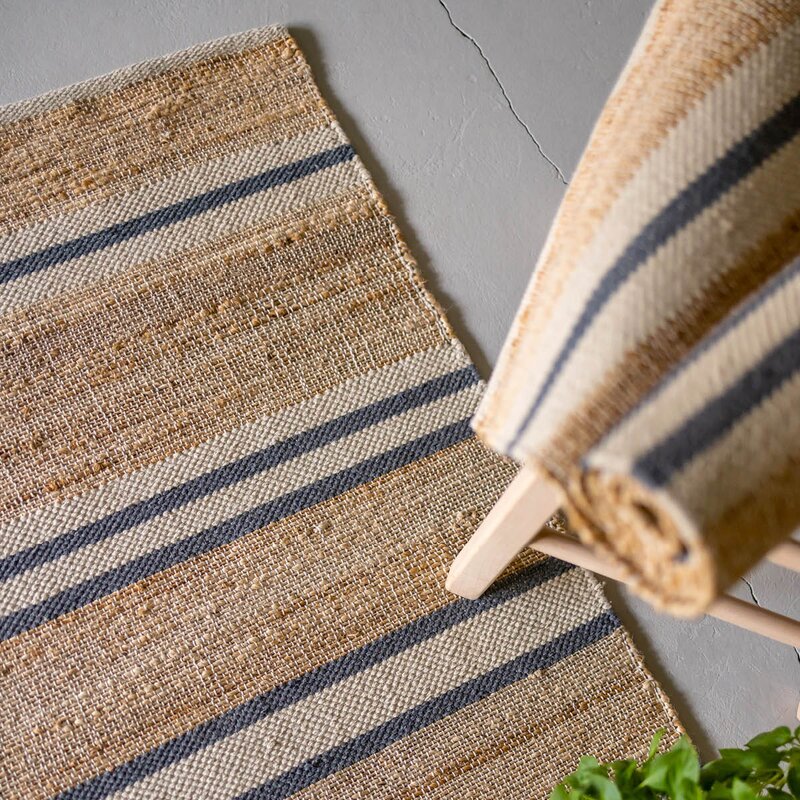 Lone Tepper Lyon jute gulvløper 70x230 cm natur blå