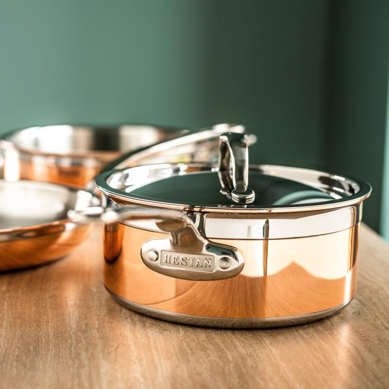 Hestan Copperbond kasserolle med lokk 2,8L kobber