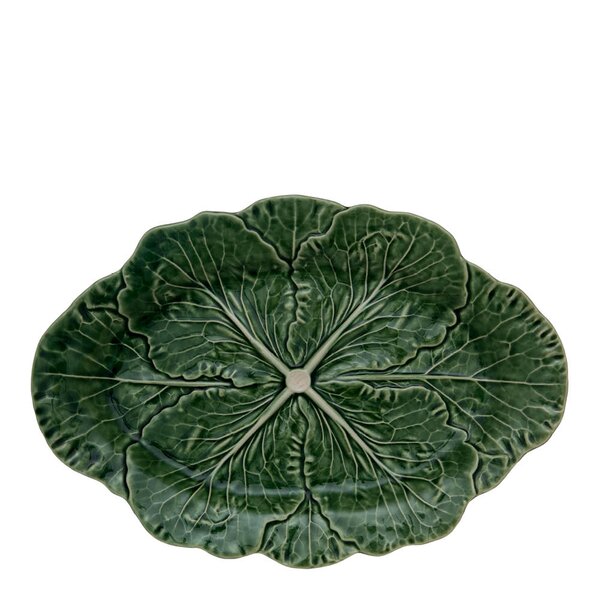 Bordallo Pinheiro Cabbage serveringsfat 37,5x26 cm grønn