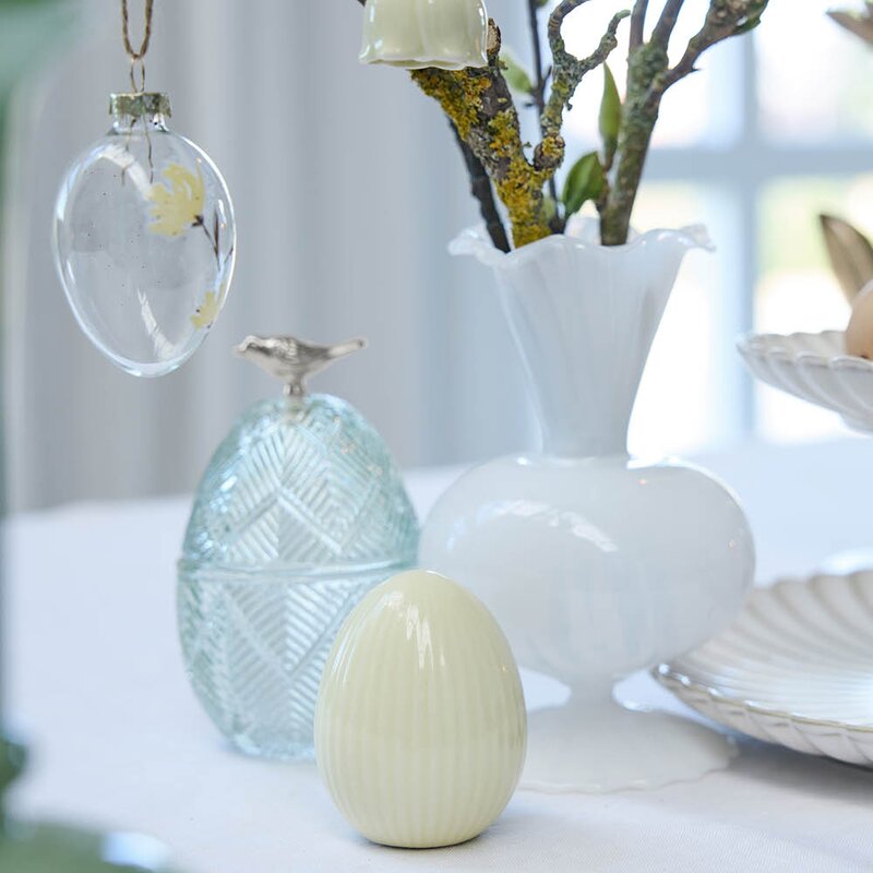 Lene Bjerre Delinne dekorasjon egg 7,7 cm gul