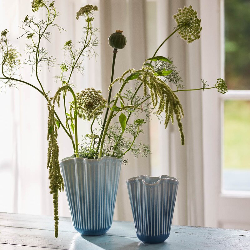 Kähler Hammershøi unfold vase 20,5 cm blå