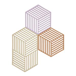 Zone Hexagon bordskåner 3 stk 24 cm lupine/warm sand/light terracotta