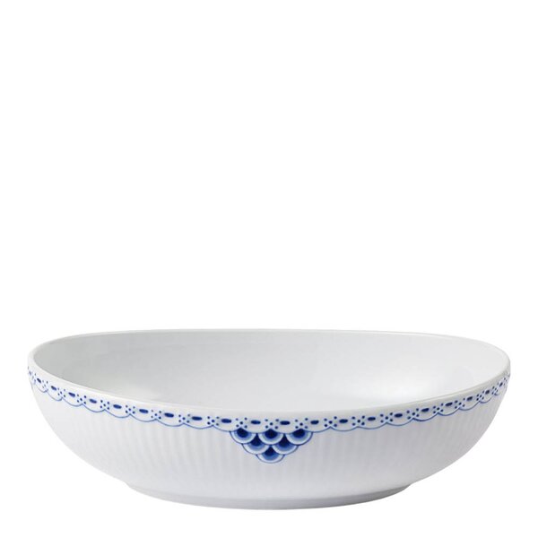 Royal Copenhagen Princess oval skål 75 cl blå/hvit