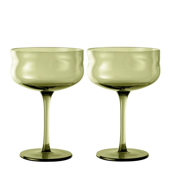 Paveau Swirl Coupe-cocktail glass 26 cl 2 stk Moss