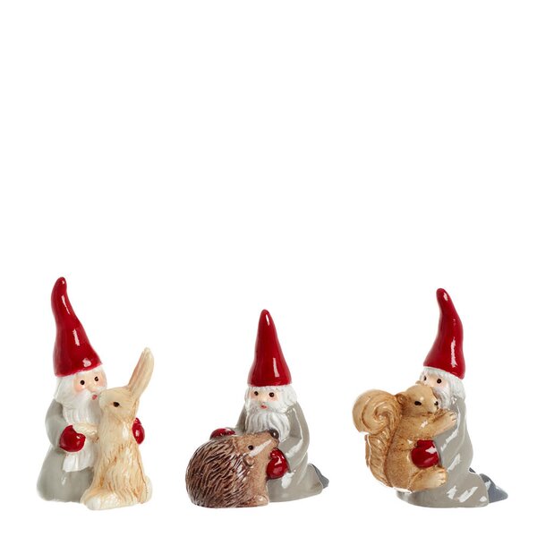 Cultdesign Julenissen & Venner miniatyr nissesett 3 deler 7 cm