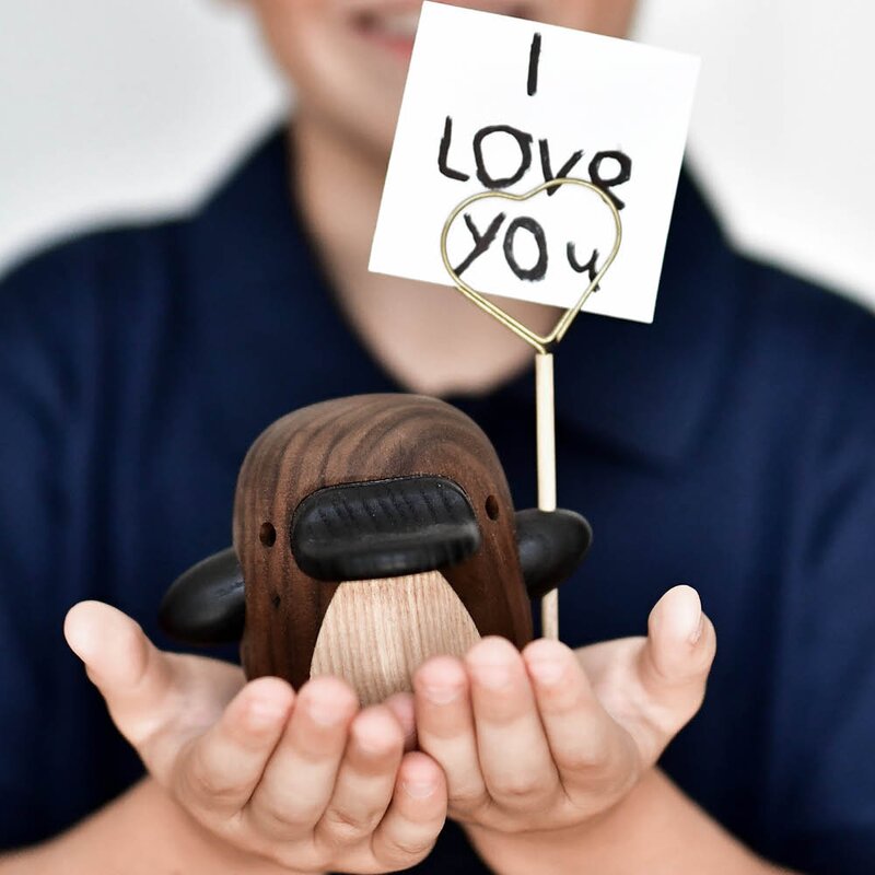 FableWood Perry nebbdyr trefigur 8 cm ask/valnøtt