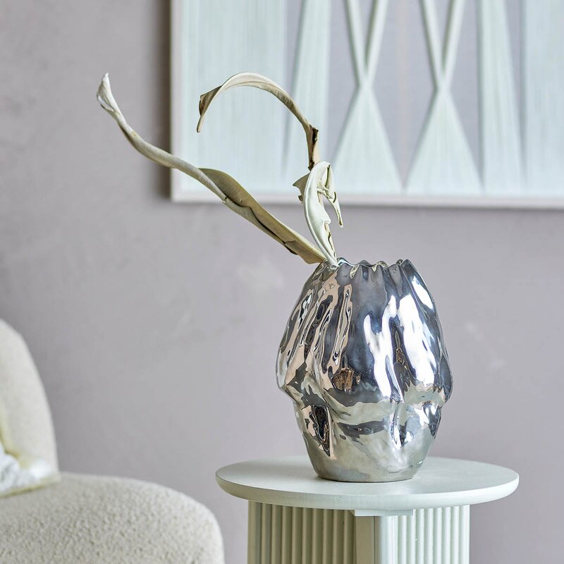 Bloomingville Vase Bobby 29 cm sølv