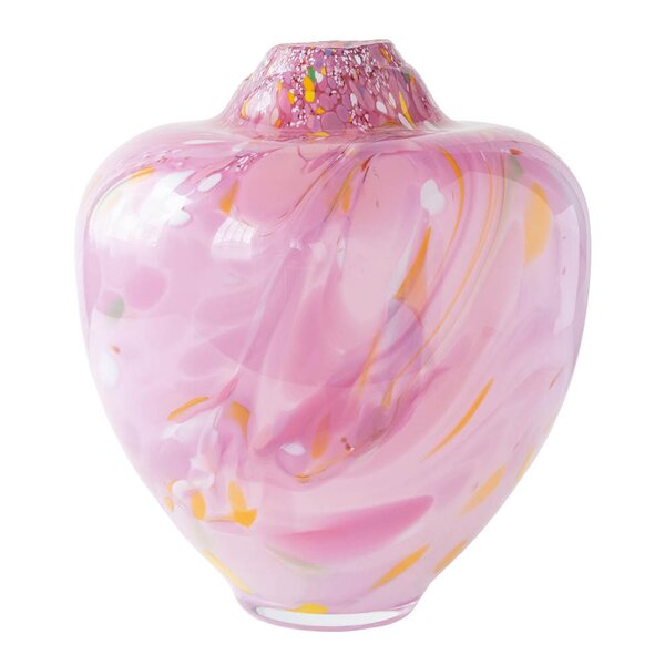 Magnor - Unik skulptur kunstglass L 31 cm rosa multi