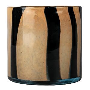 ByOn Calore vase/lyslykt 15x15 cm beige/svart striper