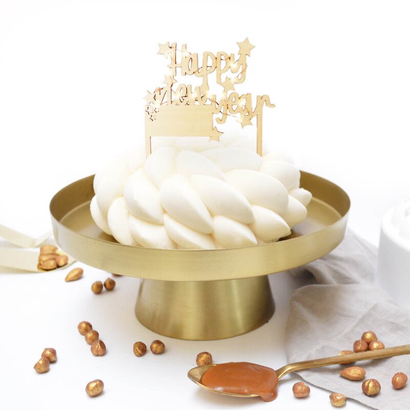 ScrapCooking Cake Topper LED kakedekorasjon Happy New Year natur