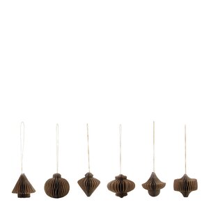 House Doctor Comb julepynt 6 stk lysebrun