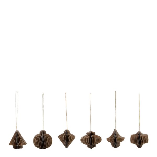 House Doctor Comb julepynt 6 stk lysebrun