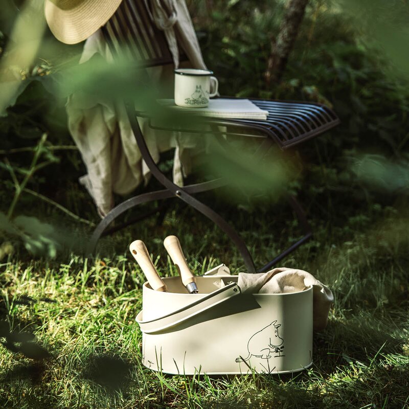 Muurla Mummi metallbøtte 17,5 cm naturhvit