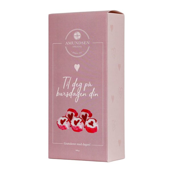Amundsen Spesial Hjertedrops 100g Til deg på bursdagen din