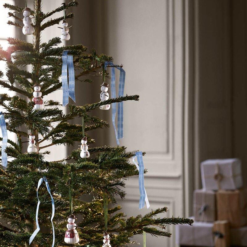 Kähler Hammershøi Christmas snømann hengende 9,5 cm hvit m/ dekor