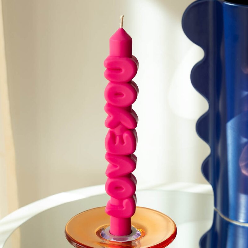 CandleHand 3D kronelys 23 cm LOVE YOU rosa